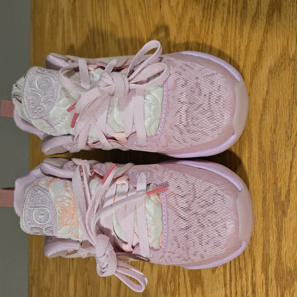 Soft Pink Monochromatic Sneakers with Textured Design